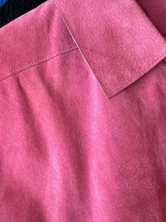 Valerie Stevens Woman Pink Suede Leather Shirt Jacket 2X - Picture 10 of 10